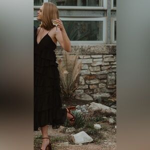 Zara black tiered dress